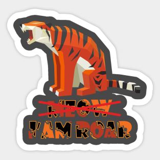 Tiger roaring loudly Sticker